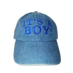 It's A Boy Gender Reveal Embroidered 100% Cotton Adjustable Blue Cap Hat